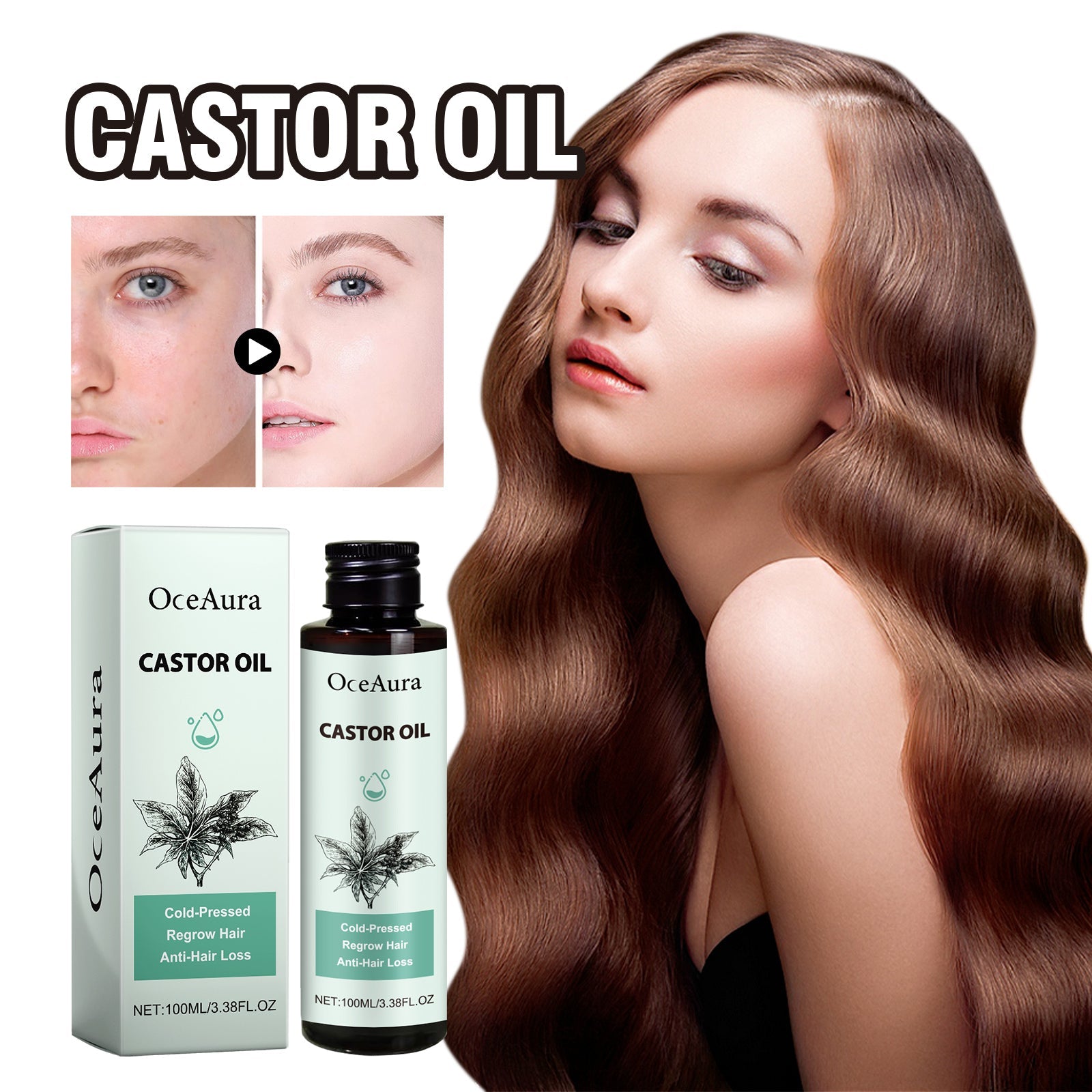 Castor Oil, Moisturize And Strengthen Hair Care Solid Hair Thick Hair Care Oil
