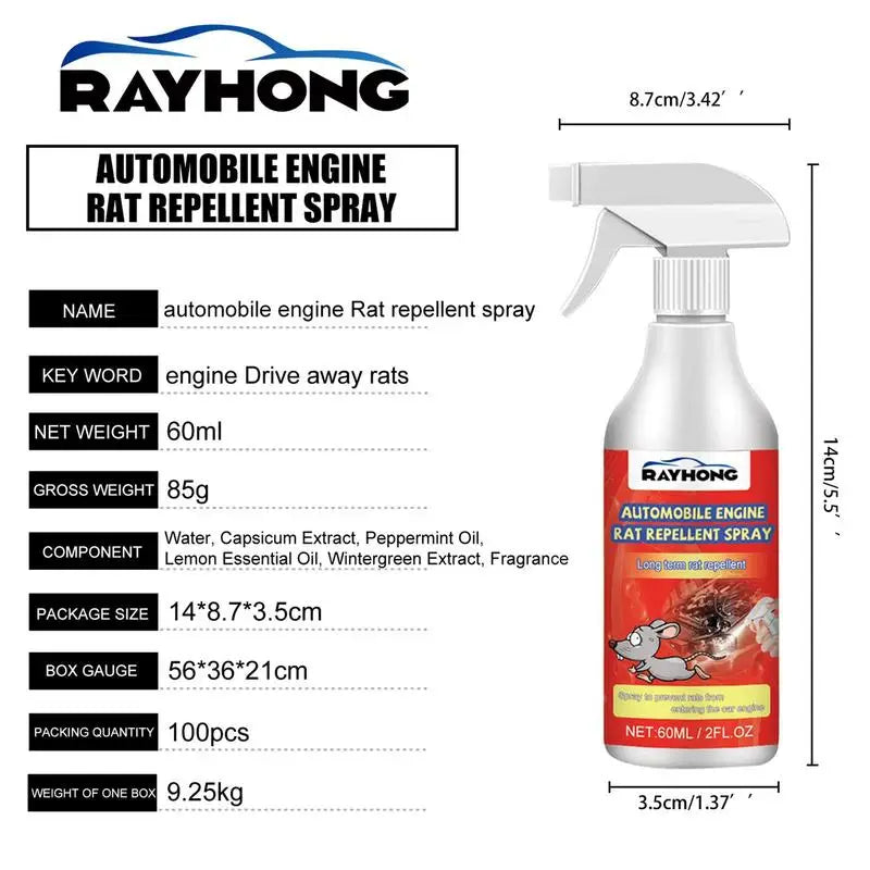 Car Household R odent R epellent Engine Compartment Medicine 60ML Anti-Mouse Trap Anti-Fantastic Mouse Trap Electric Cat Spray
