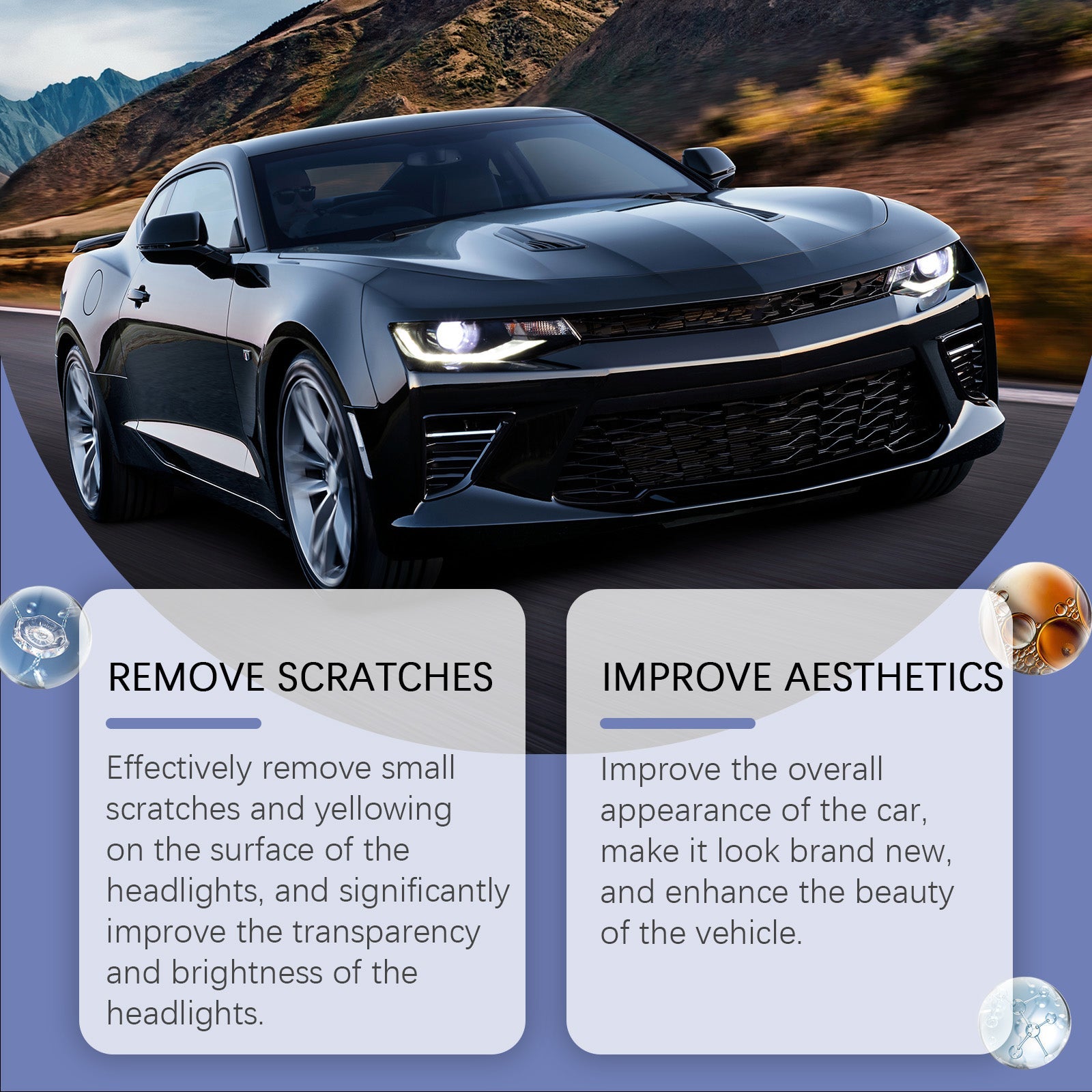 Car Headlight Repair Fluid Headlight Care Dust Removal Brightening Cleaning Decontamination Polishing Refurbishing Cleaner