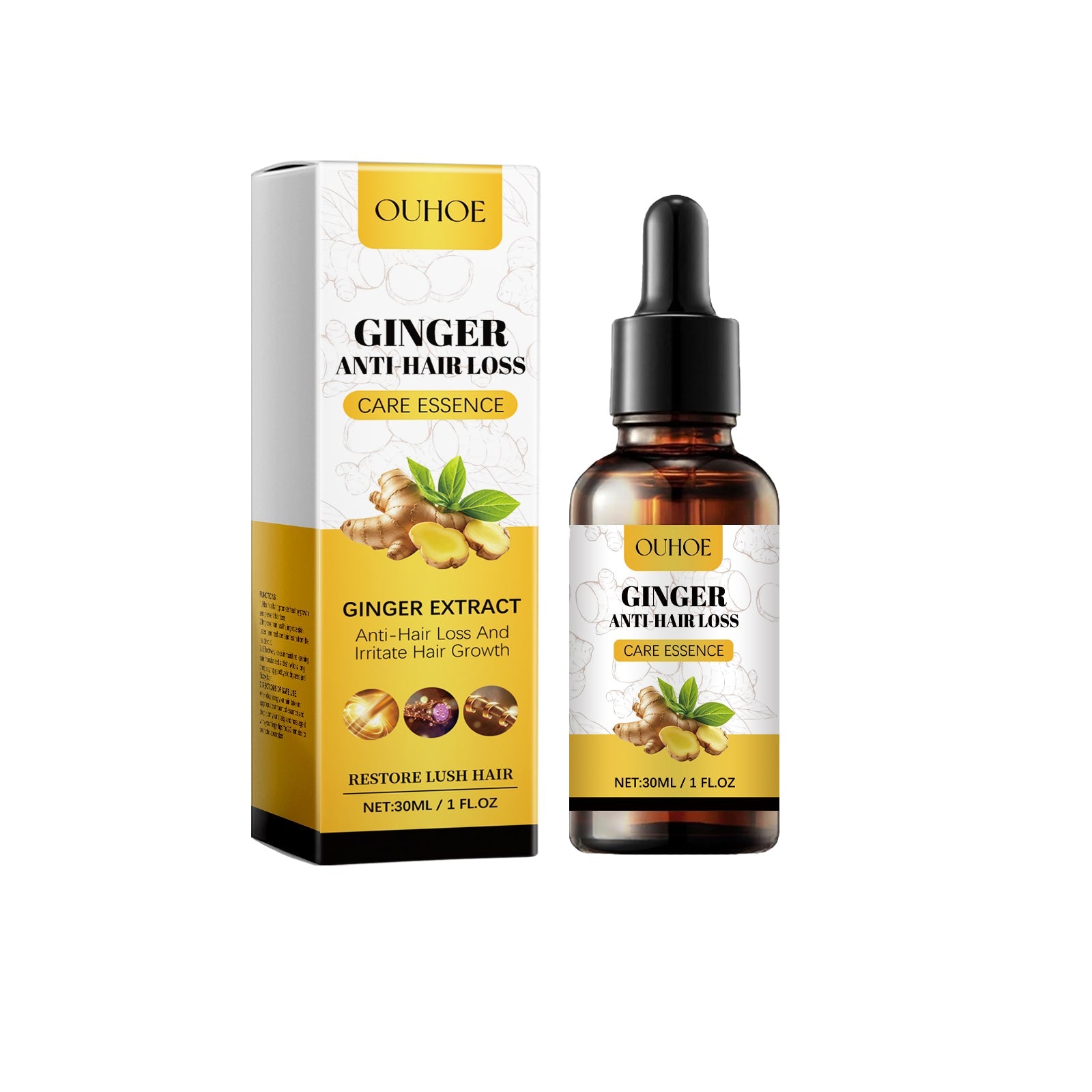 Ginger Hair Essential Oil Ginger Plant Extract Gently Nourishes And Moisturizes Hair And Scalp