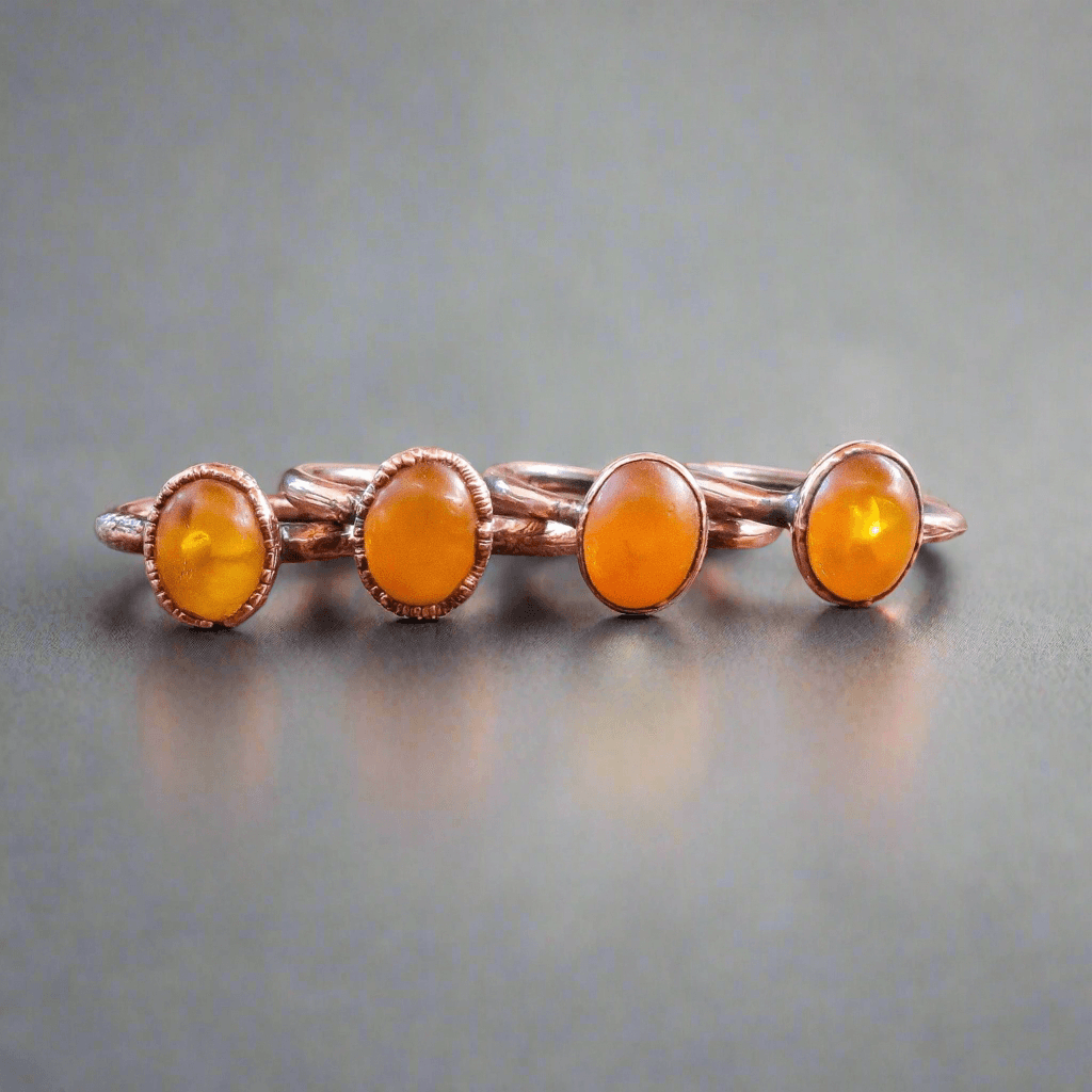 Copper Amber Ring - Warmth & Grounding for Confidence | By Blackbird & Sage