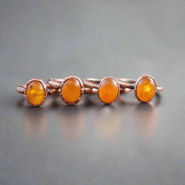 Copper Amber Ring - Warmth & Grounding for Confidence | By Blackbird & Sage
