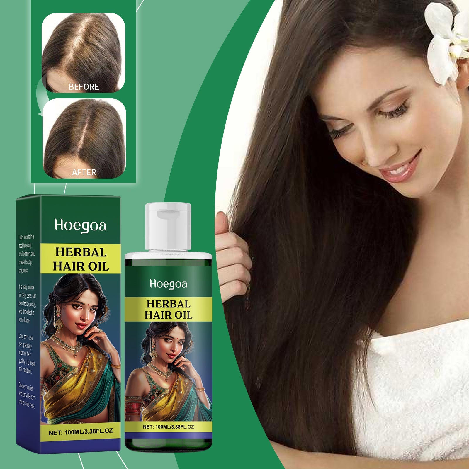 Herbal Hair Care Oil Gently Cleans And Moisturizes Dry And Split Hair And Nourishes Hair