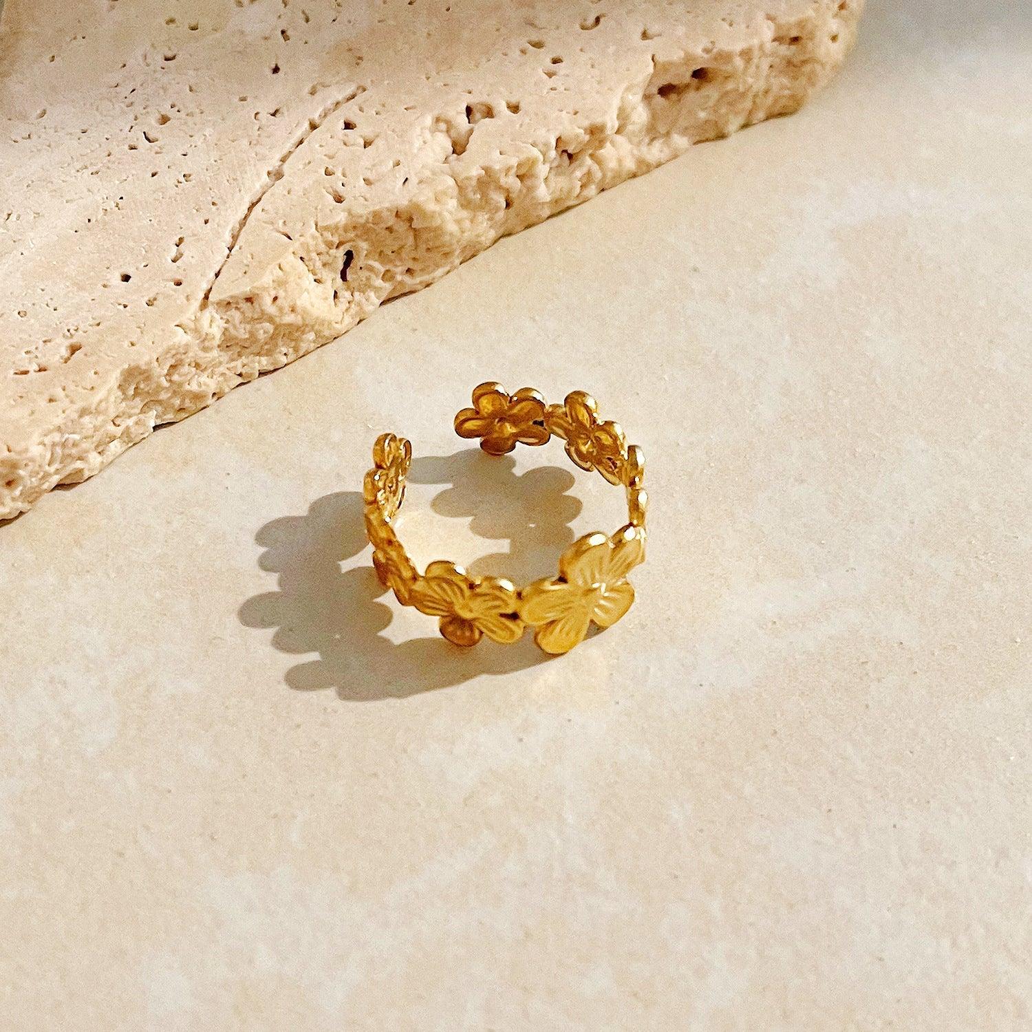 European and American Fashion INS Style Flower Ring Open Ring