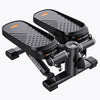 Home Office Exercise 330LBS Capacity Mini Stepper with Resistance Bands and LCD Monitor - Black + Steel