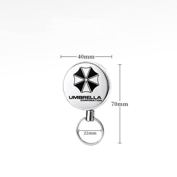 Outdoor equipment high elasticity telescopic steel wire rope keychain anti loss and anti-theft telescopic keychain
