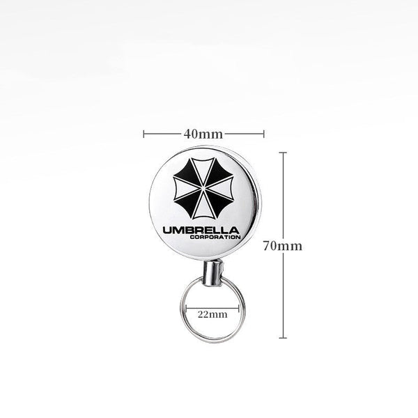 Outdoor equipment high elasticity telescopic steel wire rope keychain anti loss and anti-theft telescopic keychain