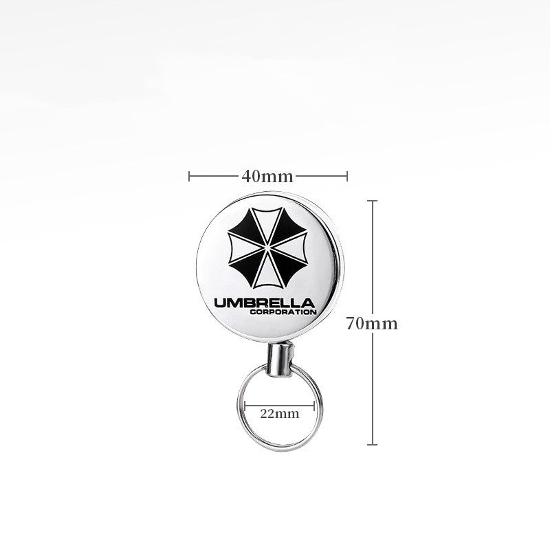 Outdoor equipment high elasticity telescopic steel wire rope keychain anti loss and anti-theft telescopic keychain