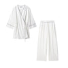 Style Women's Fashion Casual Rolled Edge Double-Breasted Jacket Wide Leg Pants