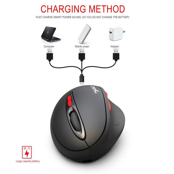 2.4G wireless mouse rechargeable vertical mouse with 7 buttons ergonomic design