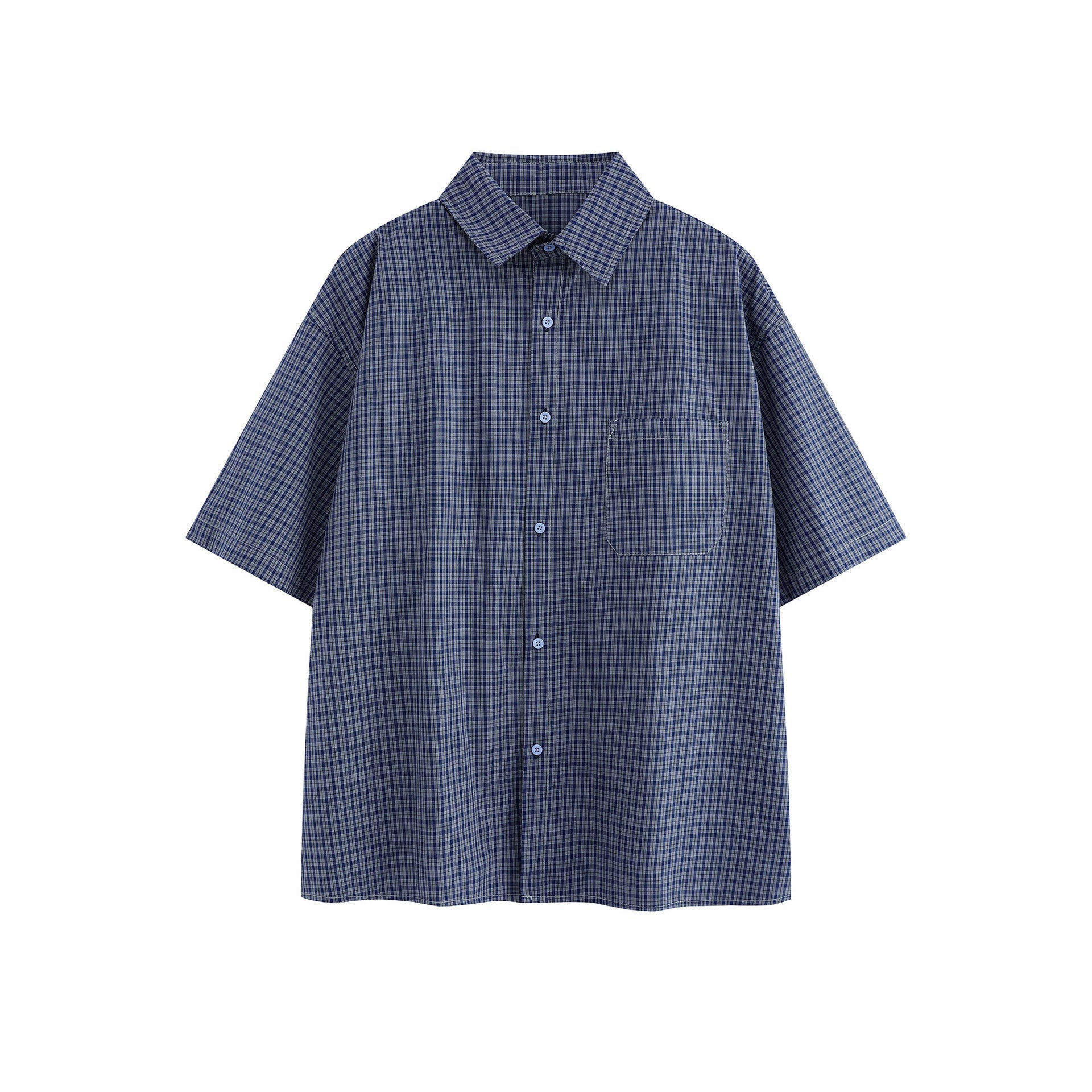 Checkered short sleeved shirt for men and women