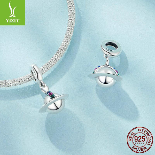 Silver Charm Original Romantic Planet DIY Pendant Accessories Personalized Niche Universe s925 Pure Silver Bracelet Beads