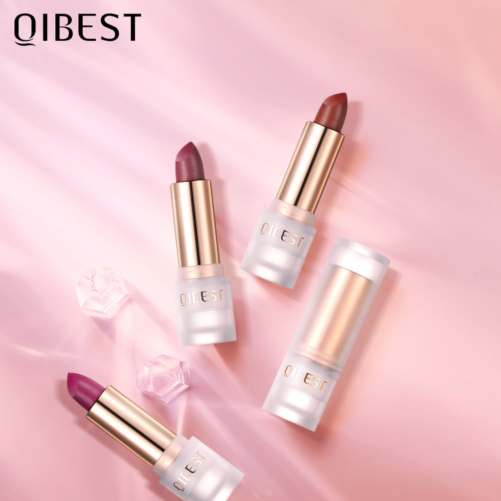 QIBEST Lipstick Velvet Matte Lipstick Not Easy To Fade Easy To Color Matte Lipstick