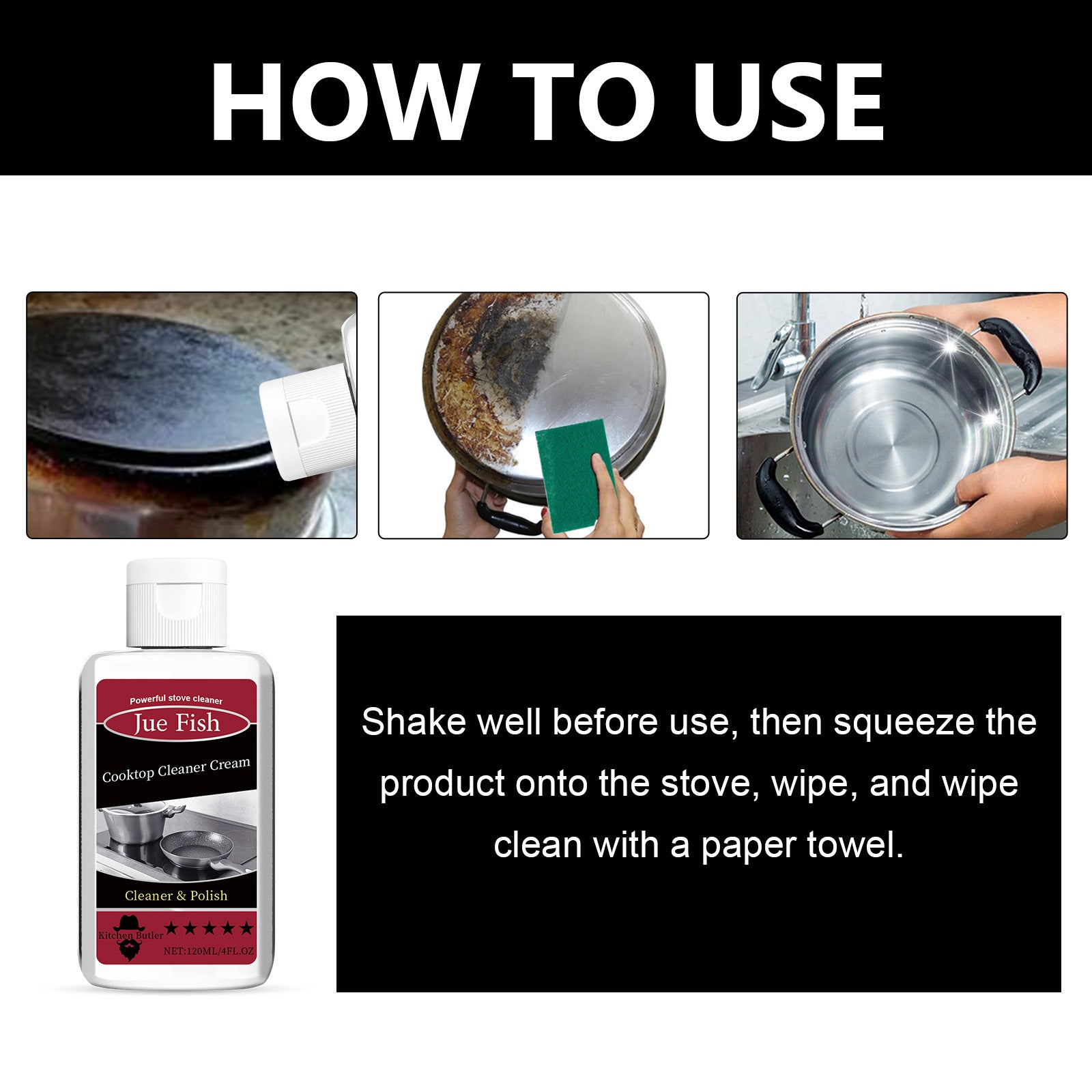 Cooktop Cleaner Cream, Wash The Kitchen Stove Basin To Remove Oil Stains And Dirt To Remove Black Dirt At The Bottom Of The Pot