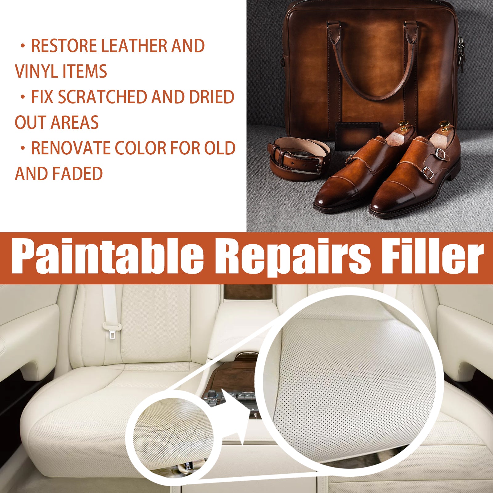 Leather Filling Cream, Car Seat Leather Sofa Leather Bag Leather Shoes Leather Clothing Care Cream
