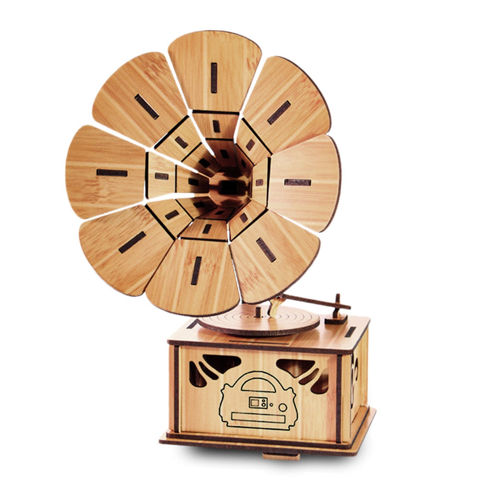 Woodcraft Assembly Kit 3D Jigsaw Puzzle - Phonograph