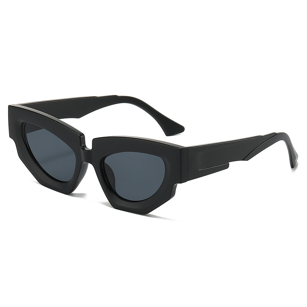 New Personalized Fashion Cat Eye Sunglasses Instagram Trendy Irregular Water Chestnut Hip Simple Leisure Street Photography Sunglasses