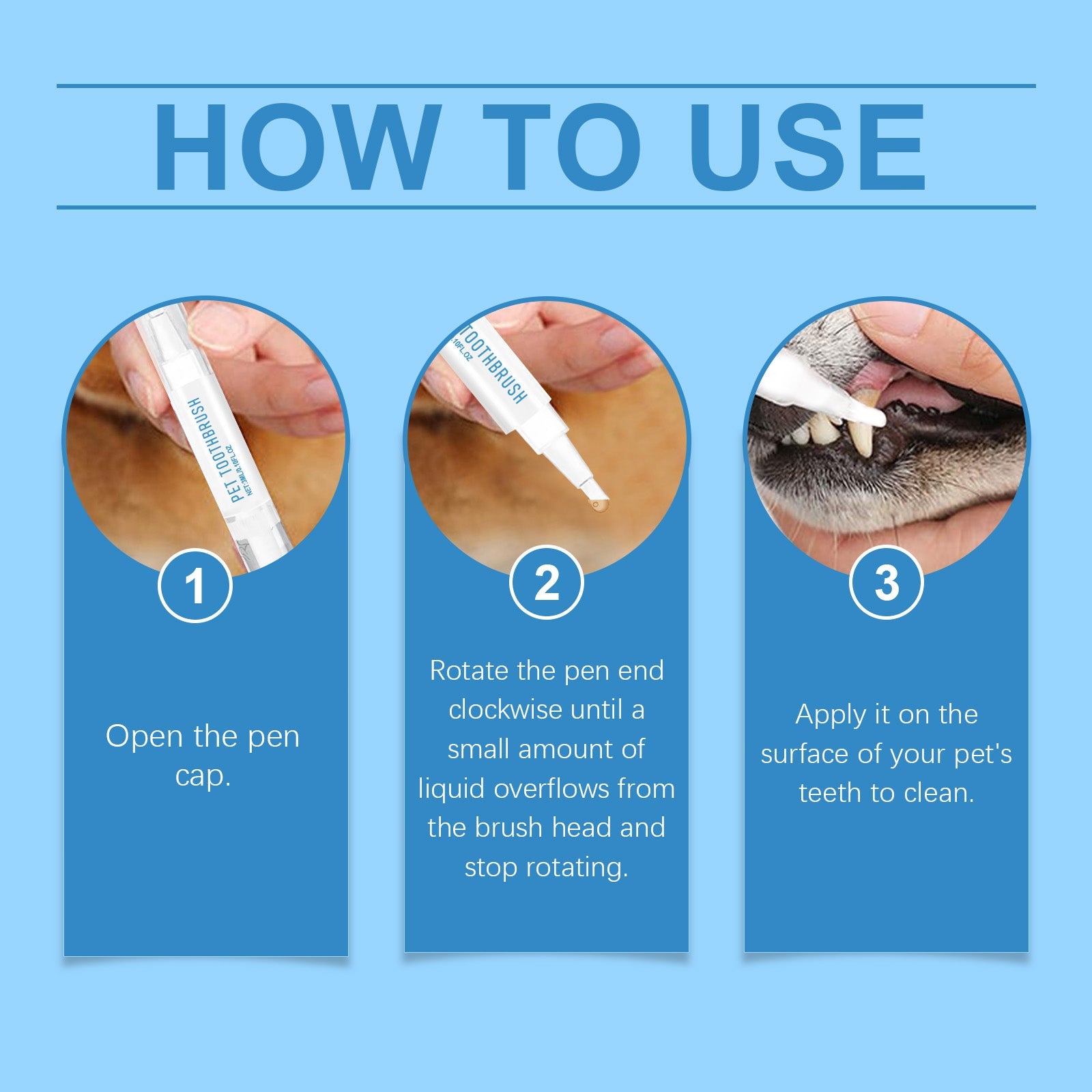 New Pet Toothbrush, Gentle Care, Fresh Breath Clean Bad Breath Pet Teeth Cleaning Pen