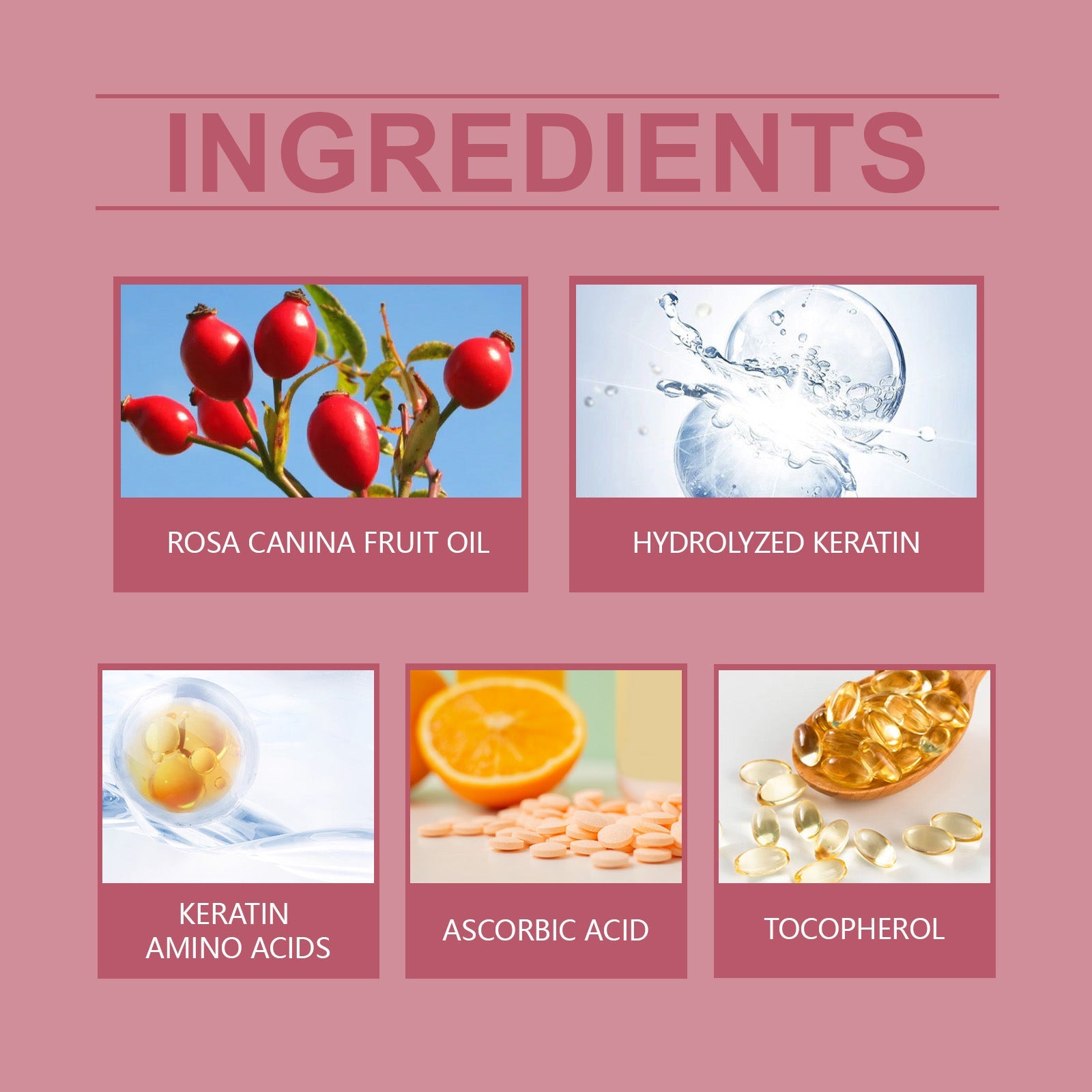 Rose Hip Oil Hair Care Capsule Scalp Massage Dry Hair Smooth Moisturizing Soft Hair Care Capsule