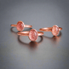 Copper Strawberry Quartz Heart Stone Ring Joyful | By Blackbird & Sage