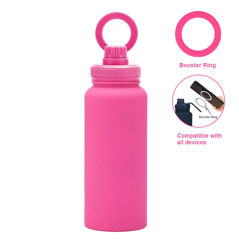 Magnetic Phone Holder Outdoor Large Capacity 1L Wide-Mouth Insulated Stainless Steel Sports Water Bottle