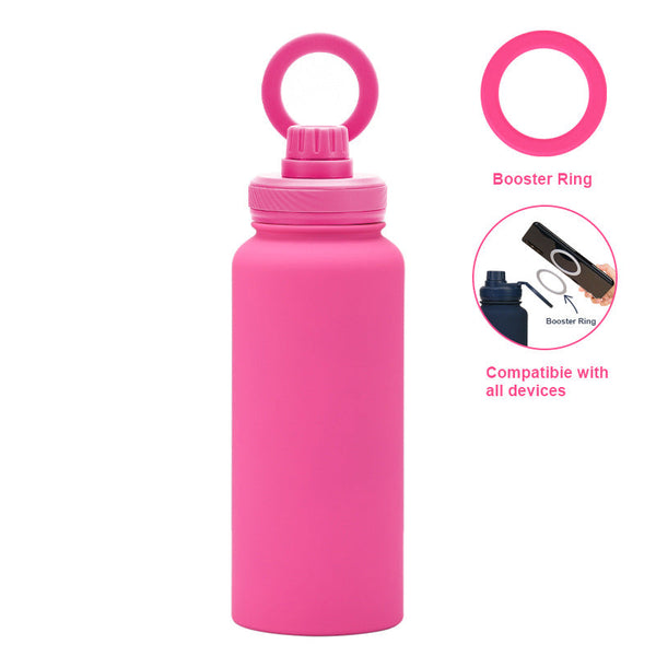 Magnetic Phone Holder Outdoor Large Capacity 1L Wide-Mouth Insulated Stainless Steel Sports Water Bottle