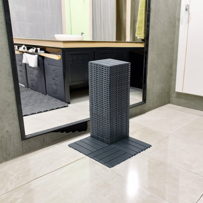 Plastic interlocking deck tiles, 44 waterproof outdoor terrace deck tiles, 12 