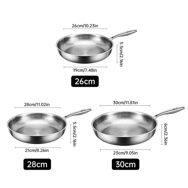 German uncoated pure titanium frying pan with fish - scale hammer pattern. Non - stick, ideal for household steak frying, a piec