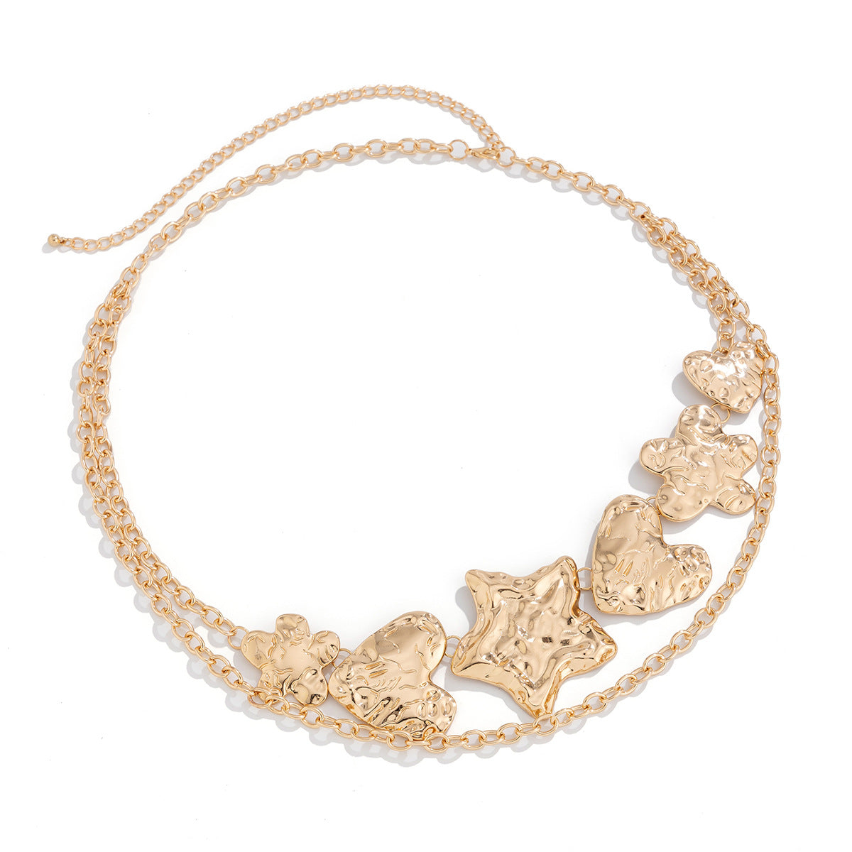 Punk exaggerated big heart metal style body chain sexy starfish waist chain