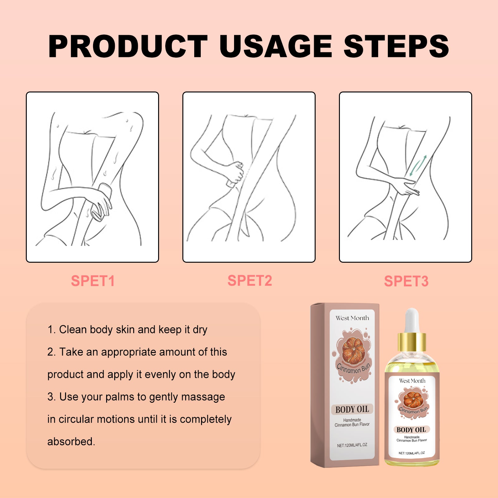 Body Oil Handmade Cinnamon Bun Flavor