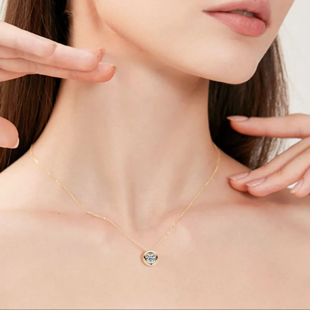 1 Carat Moissanite 925 Sterling Silver Necklace - Gifts for You 'n Me