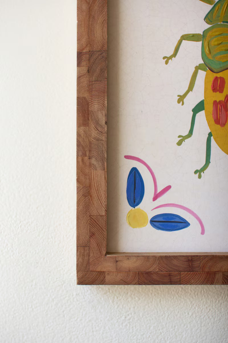 SET OF FOUR FRAMED BEETLES PAINTINGS