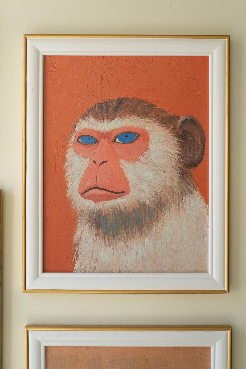 SET OF FIVE FRAMED ANIMALS PAINTINGS