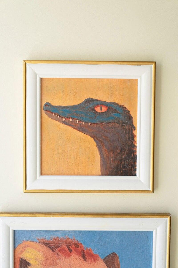 SET OF FIVE FRAMED ANIMALS PAINTINGS
