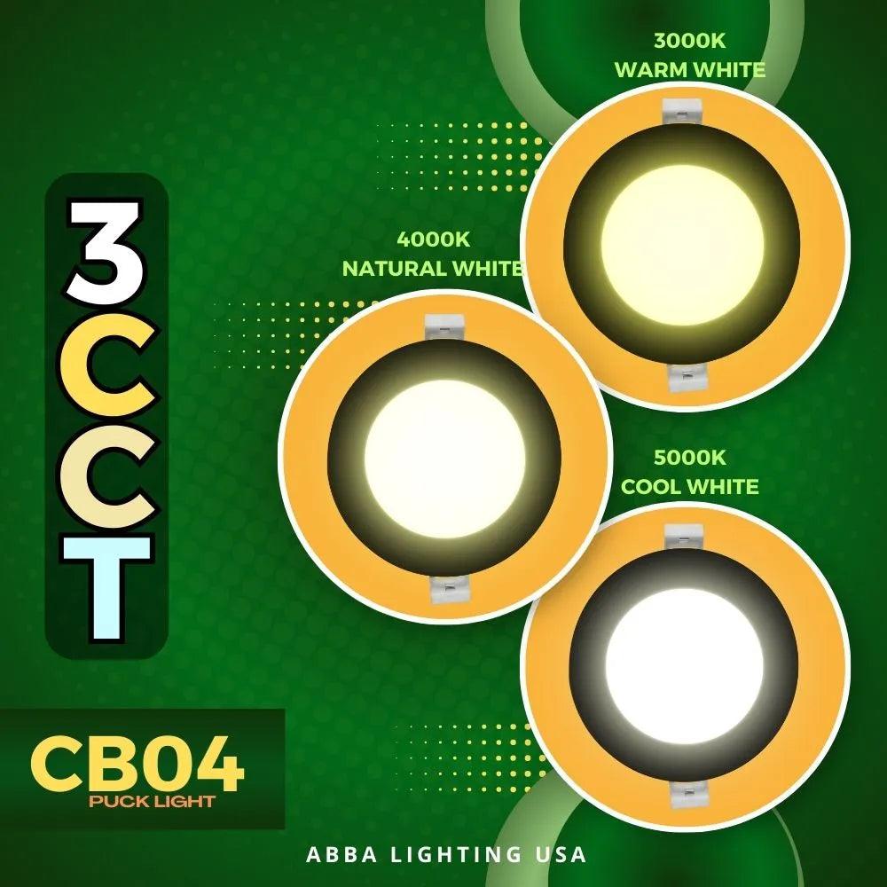 CB04 10W 3CCT Round Slim 12V LED Panel Puck Light Low Voltage Lighting Fixture