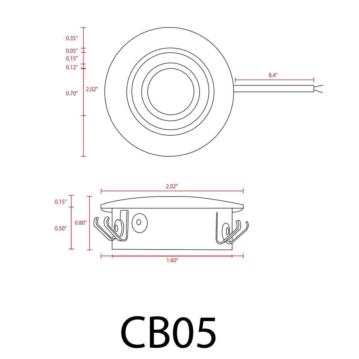 CB05 1.5W DC12 Low Voltage Round LED Cast Aluminum Recessed Cabinet Puck Light Down Lighting Fixture