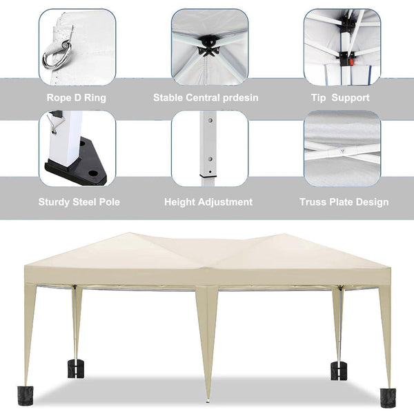 10'x20 'folding canopy with 6 detachable side walls for outdoor activity shelter UPF 50+terrace portable tent