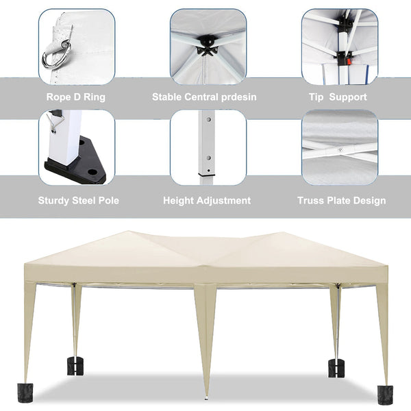 10'x20 'folding canopy with 6 detachable side walls for outdoor activity shelter UPF 50+terrace portable tent