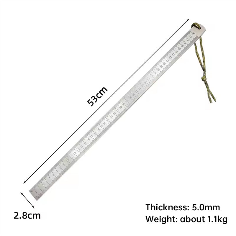 20 - Inch Dual - Scale Stainless Steel Ruler, thickened quenched steel, with random lanyard, great for drawing & measuring.