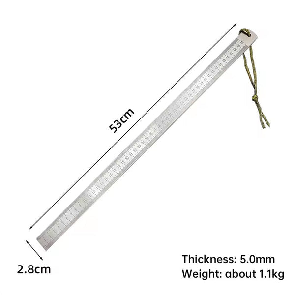 20 - Inch Dual - Scale Stainless Steel Ruler, thickened quenched steel, with random lanyard, great for drawing & measuring.
