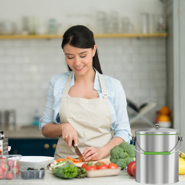 1.6 Gallon / 6.1 Liter Composite Kitchen Compost Bin with AbsorbX