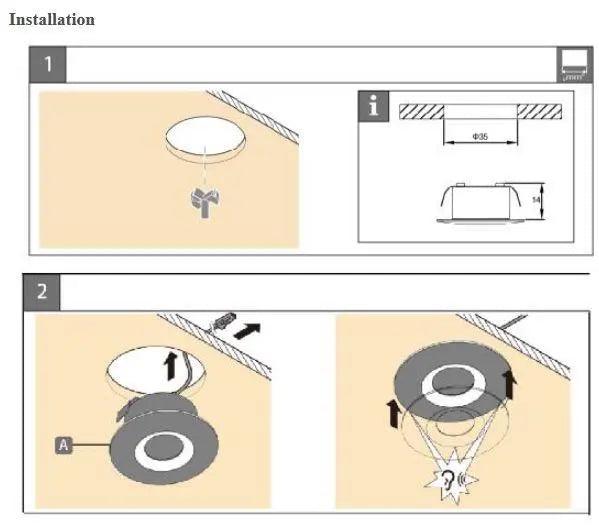 CB15 1.5W DC12V Low Voltage Round Recessed Cast Aluminum Cabinet Puck Light Energy Saving Dimmable LED Downlighting