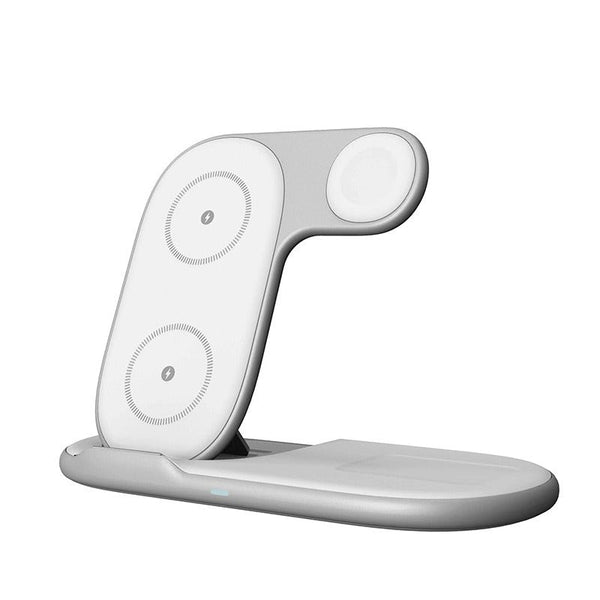 Folding 3-in-1 wireless charger suitable for iPhone earphones, watches, wireless fast charging phone holder