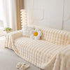 Faux Rabbit Fur Throws for Sofas, Stylish Throw Blankets for Couch and Couch Throw Cover - Beige / 180x130cm (70" x 51")