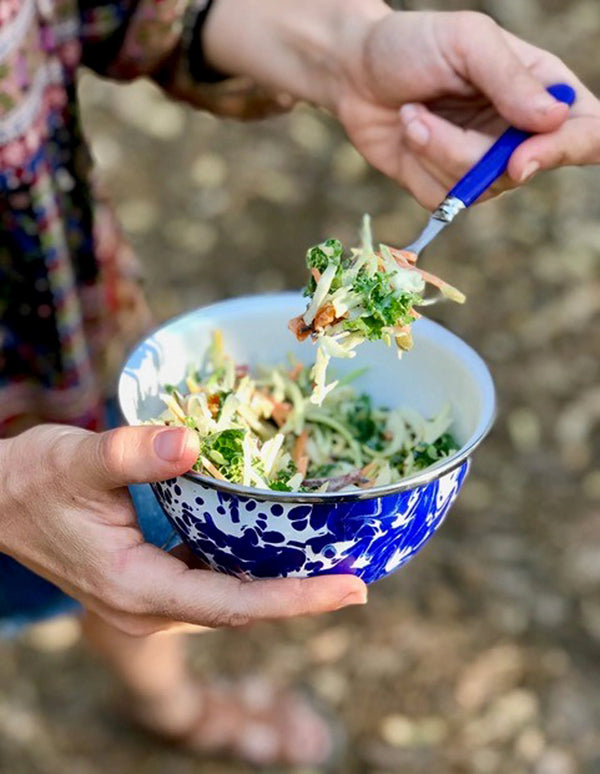 Cobalt Swirl Salad Bowls - Set of 4