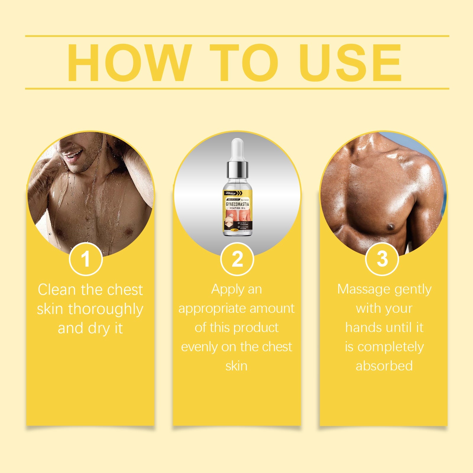 South Month Men's Chest Care Essential Oil, Chest Firming And Lifting Nourishing Skin Elasticity Care Oil