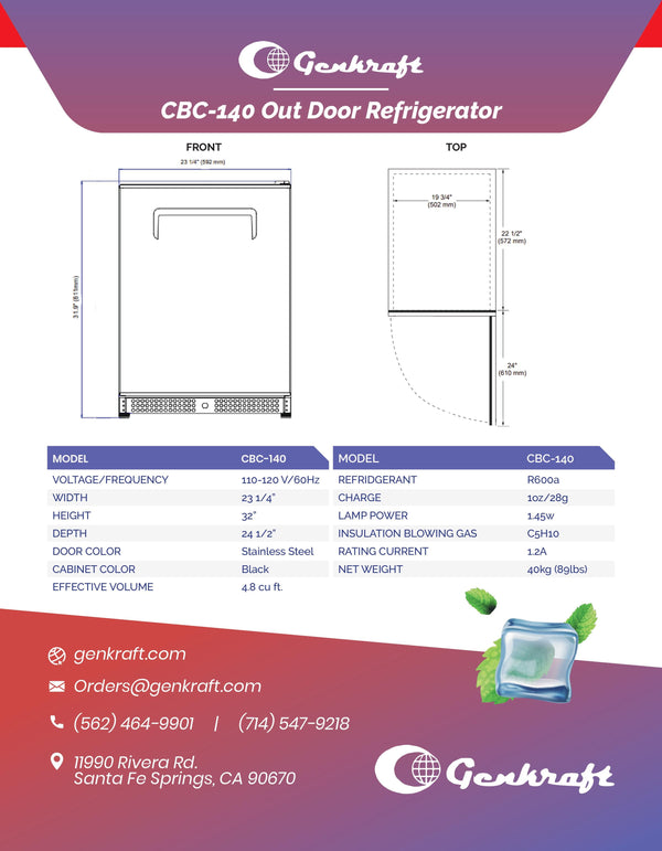 Genkraft CBC-140 OutDoor Refrigerator