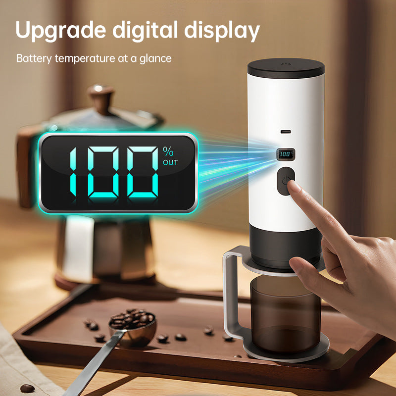 Portable Wireless 3-in-1 Espresso Maker, 7800mAh, Car/Home/Camping, Ground/Capsule Coffee.