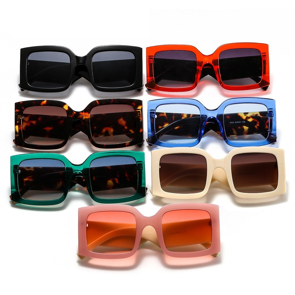 Fashion Big Frame Dazzling Color Men And Women All-Match Personality Sunglasses Ins Style Square Sunglasses