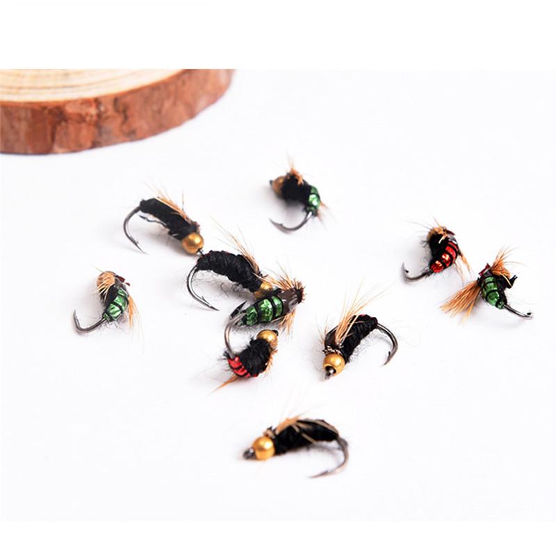 LEO 40pcs/box Fly Fishing Flies Lure High Carbon Steel Fly Tying Hooks for Trout Fishing Artificial Flies